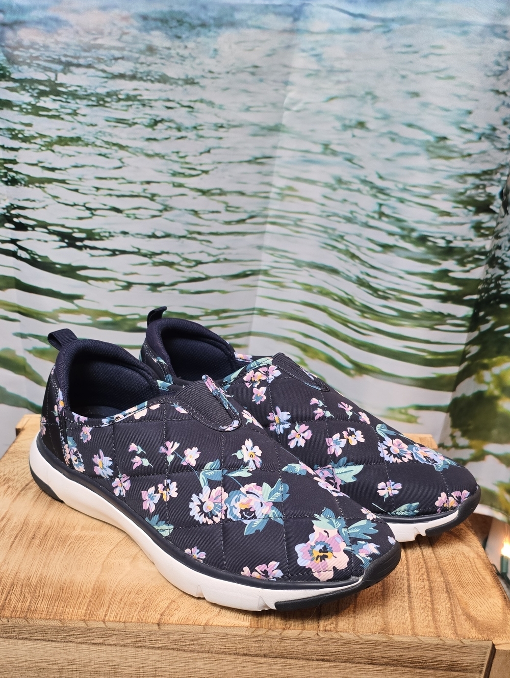 Vera Bradley Floral Slip-On Comfort Sneakers - Navy